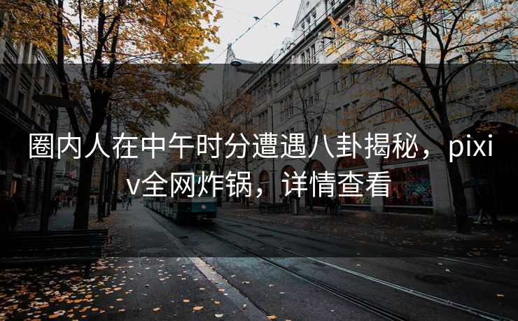 圈内人在中午时分遭遇八卦揭秘，pixiv全网炸锅，详情查看